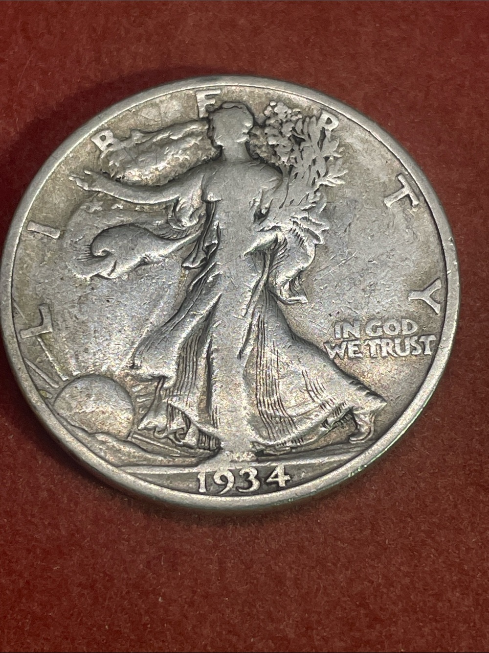 Vintage 1934-S Walking Liberty Half Dollar 90% Silver